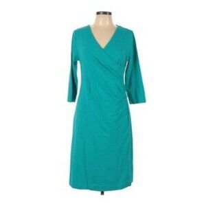 NEW Soft Surroundings Where Anywhere Faux Wrap Ruched Side Midi Dress S Petite